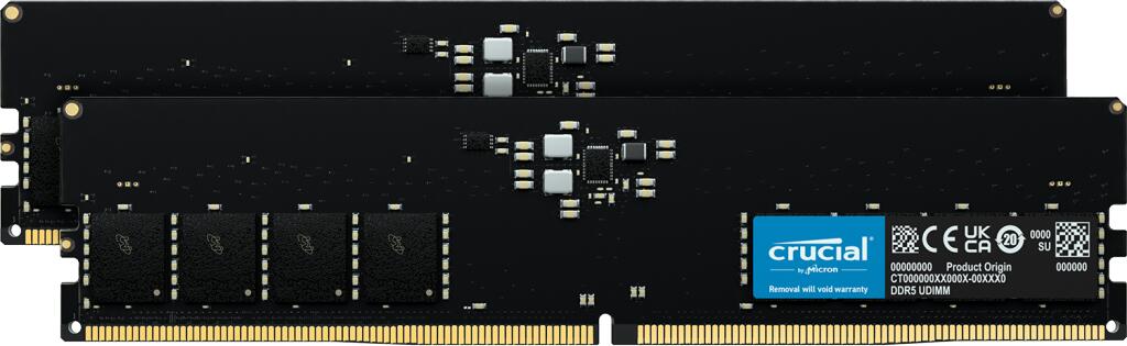Crucial RAM 32 Go (2x16 Go) DDR5 5600 MHz UDIMM noir