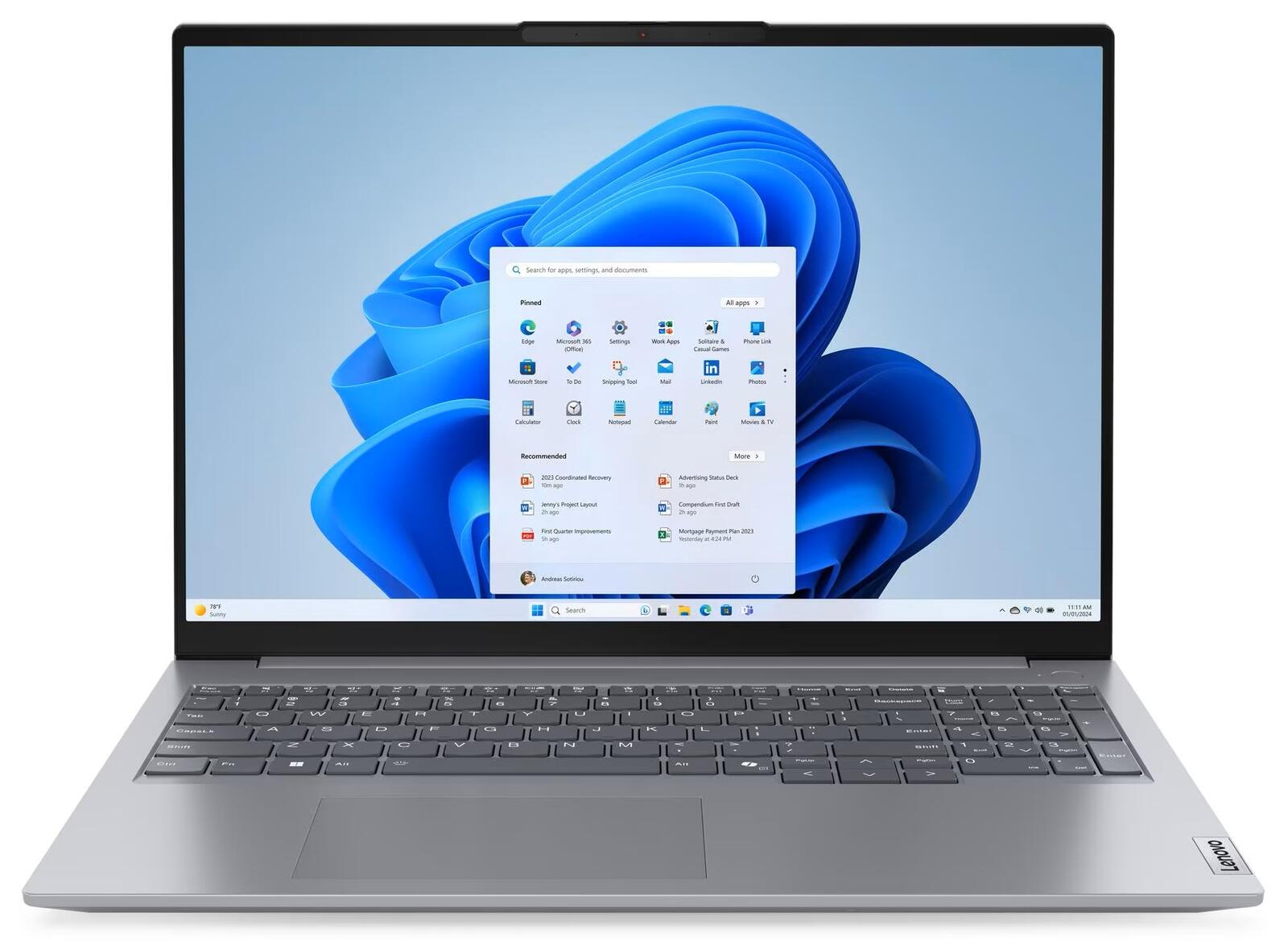 Lenovo ThinkBook 16 Gen 7 ARP AMD Ryzen™ 7 7735HS - Ordinateur portable 40,6 cm (16") - 32 Go RAM, 1 To SSD, WUXGA, AMD Radeon™ 680M, Windows 11 Pro