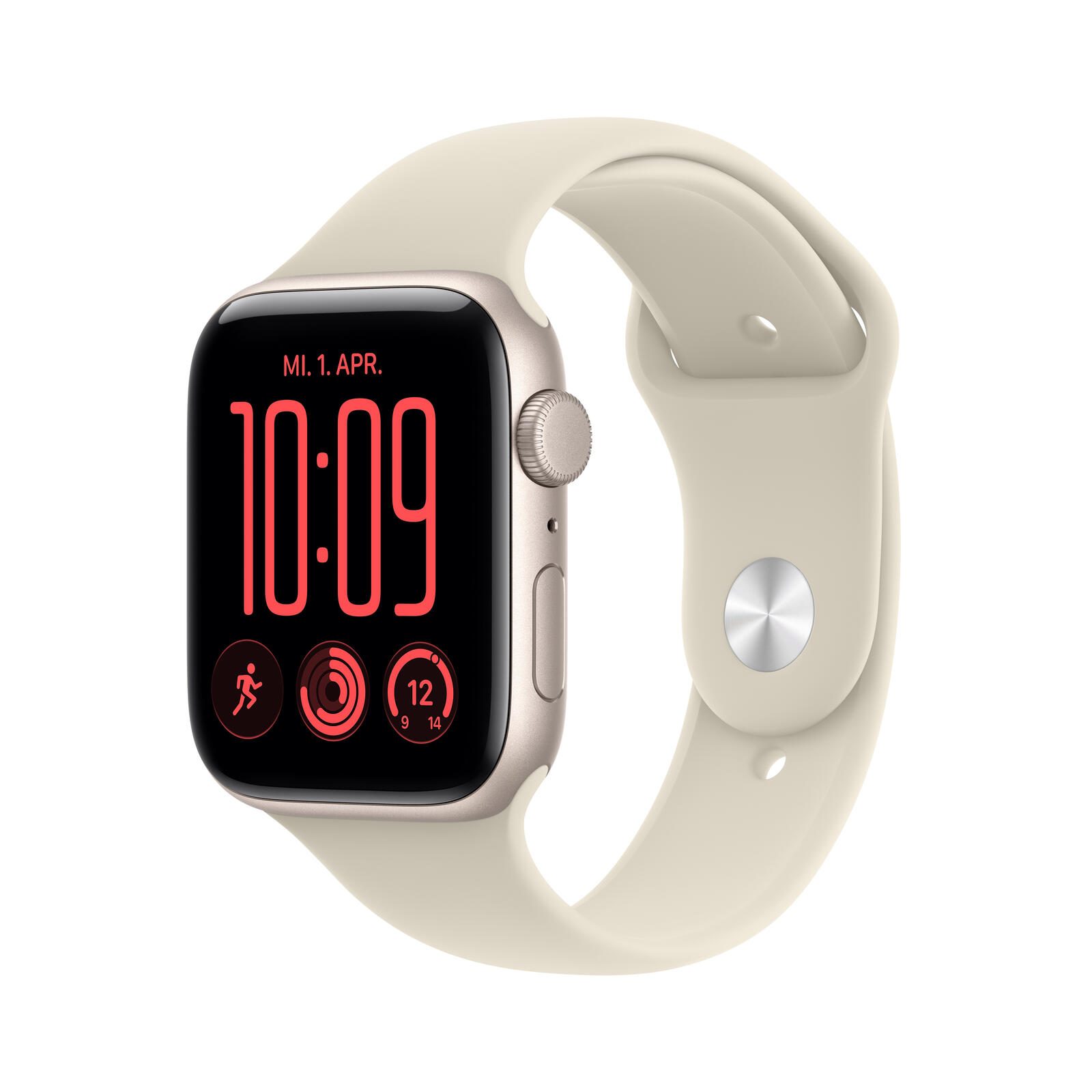 Apple Watch SE 3 Aluminium (GPS) 44 mm Étoile polaire Bracelet Sport Sable M/L