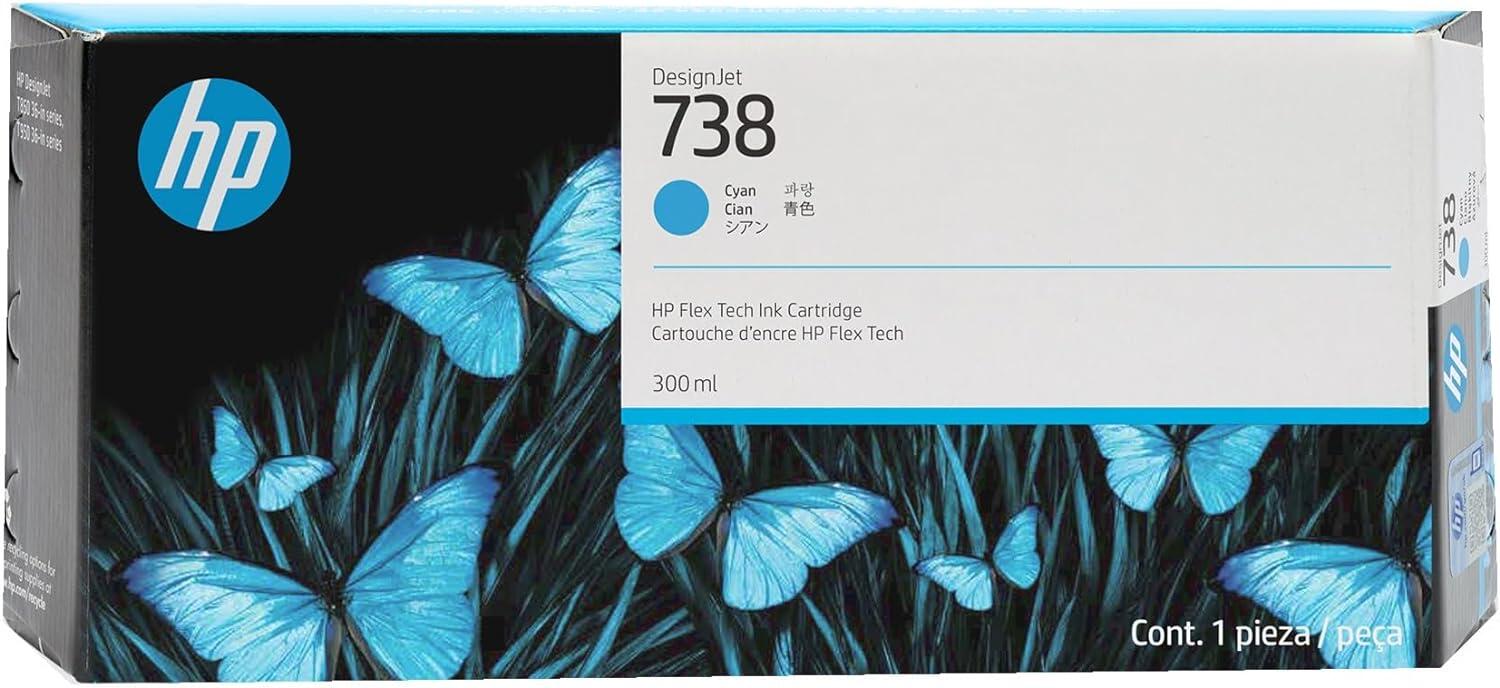 Cartouche d'encre HP Original 738 - cyan 300 ml (676M6A)