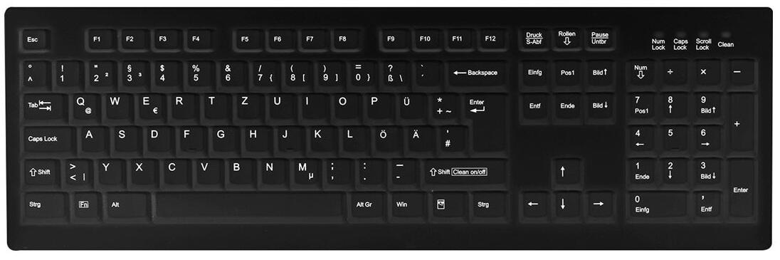 Clavier médical Active Key AK-C8100 - noir, filaire, QWERTY US, désinfectable par essuyage