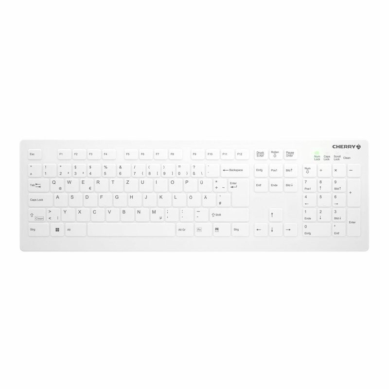 Clavier hygiénique sans fil CHERRY AK-C8112F - Allemand - Blanc