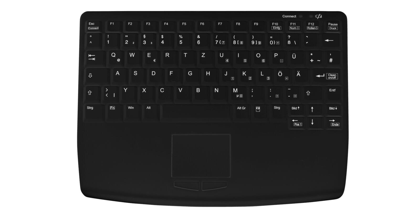 Clavier industriel AK-4450-G avec pavé tactile - QWERTZ allemand - câble noir