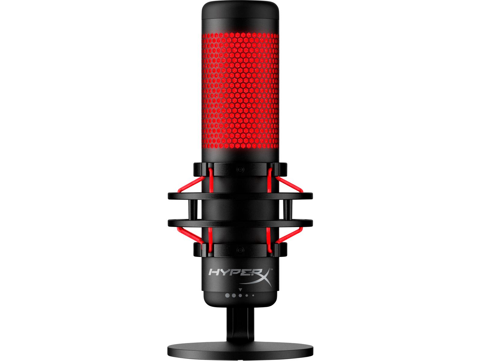 Microphone USB HyperX QuadCast avec éclairage rouge, noir-rouge
