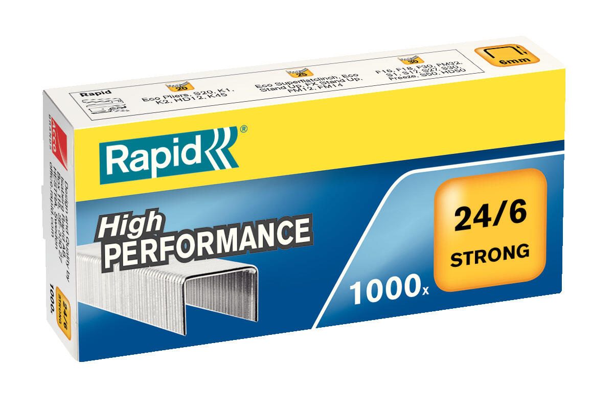 Agrafes Rapid 24 mm 24/6 1 boîte = 1 000 pièces
