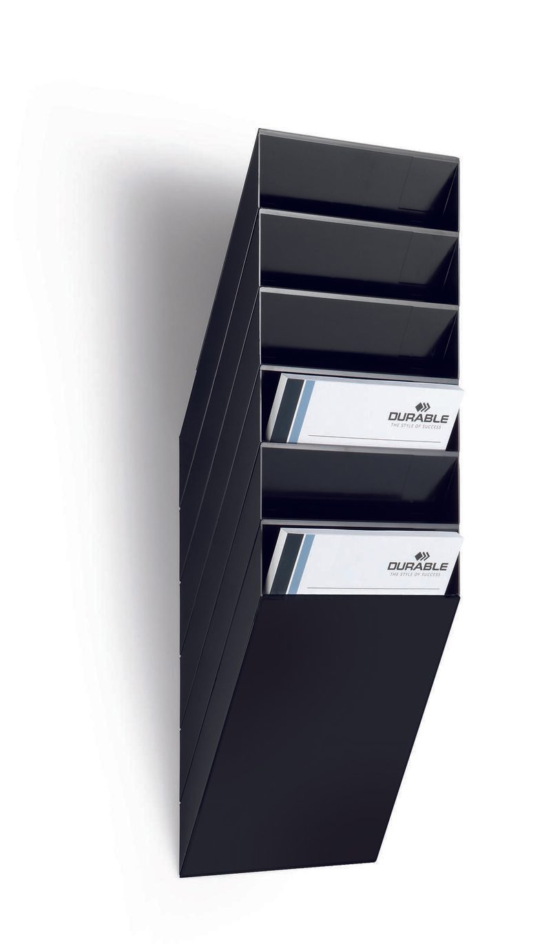 DURABLE FLEXIBOXX Porte-prospectus mural DIN A4 vertical 6 compartiments noir
