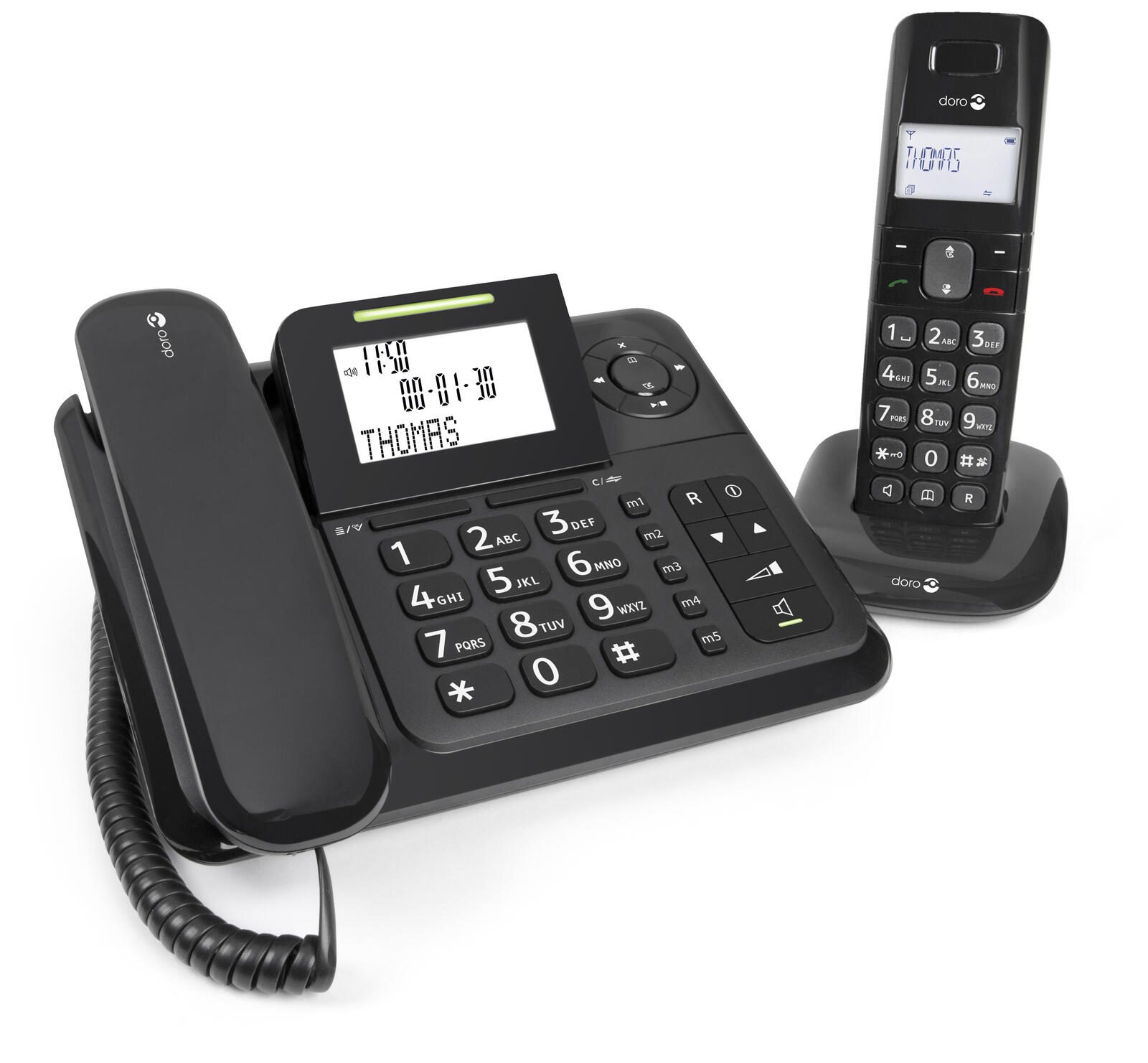 Téléphone filaire Doro Comfort 4005 avec répondeur, noir