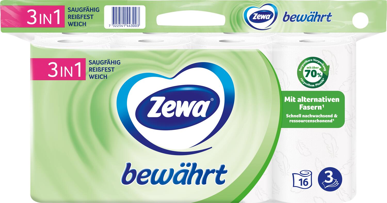 Papier toilette Zewa 3 couches 1 paquet = 16 rouleaux
