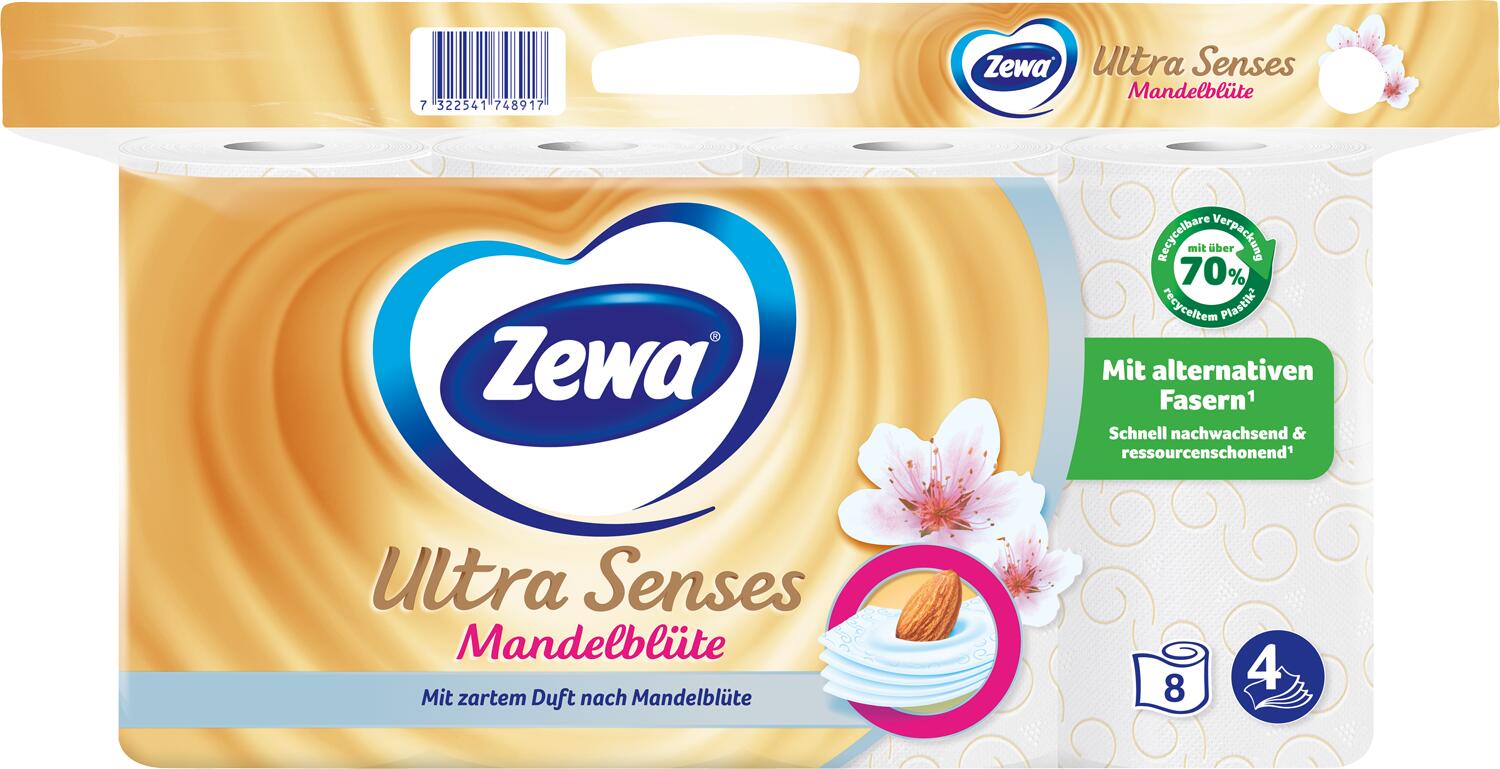 Zewa Papier toilette Amande 4 couches 1 paquet = 8 rouleaux