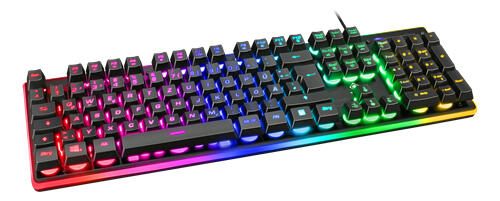 Clavier gaming filaire Deltaco DK220 - AZERTY FR - noir RGB-LED, USB