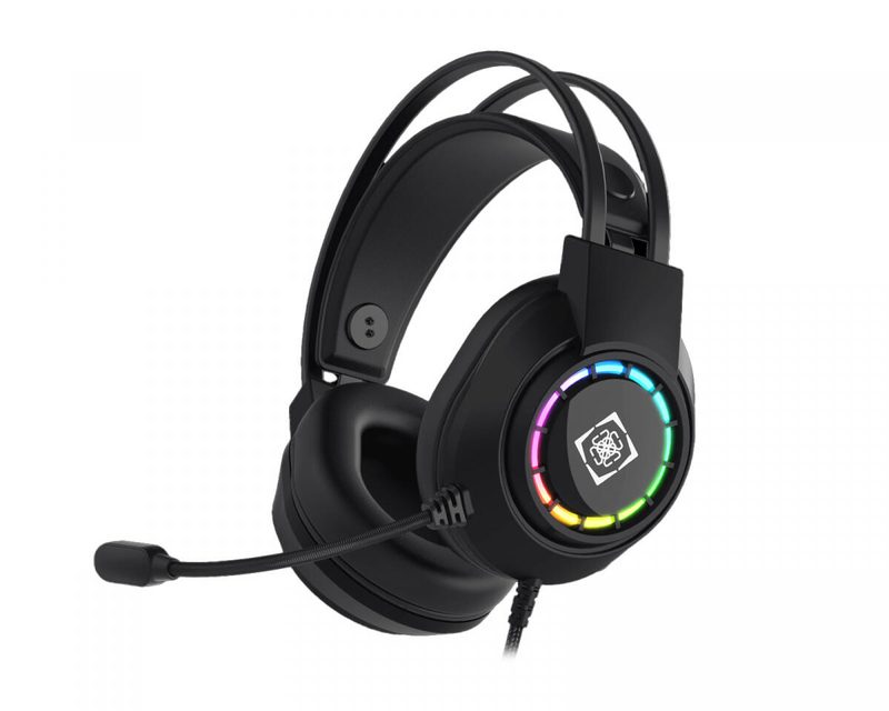 Deltaco DH220 Casque gaming USB, Noir Stéréo, filaire, circum-auriculaire, RGB