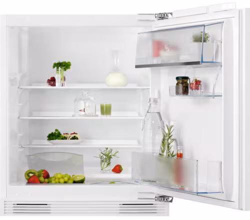 AEG OSK6182EF - Réfrigérateur encastrable sous plan, hauteur 82 cm, 60 cm de large, 134 L, porte fixe, éclairage LED, blanc
