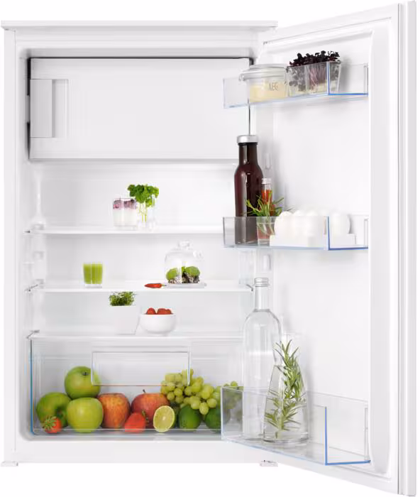 Réfrigérateur encastrable AEG OSF5O880ES avec compartiment congélation, hauteur d'encastrement 88 cm, 124 L, porte coulissante, commande tactile