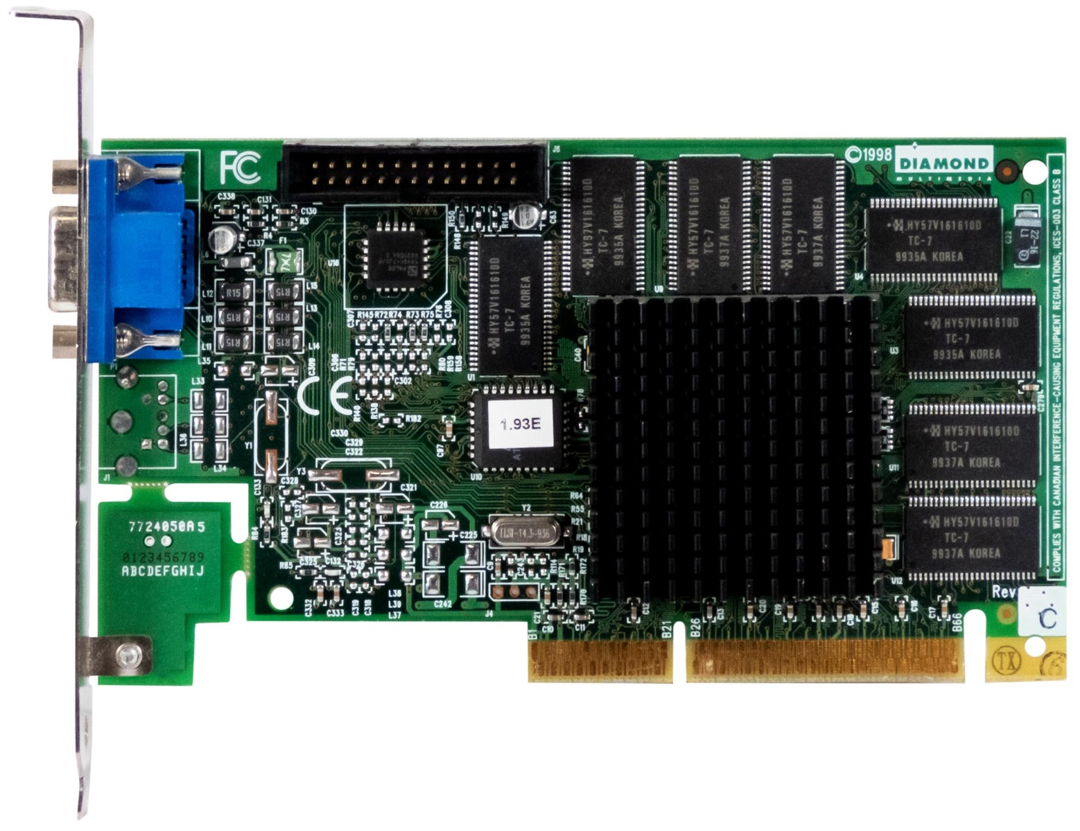 DIAMOND NVIDIA RIVA TNT 16MB VIPER V550 SDR NVD AGP 28230071-001 22230071-003