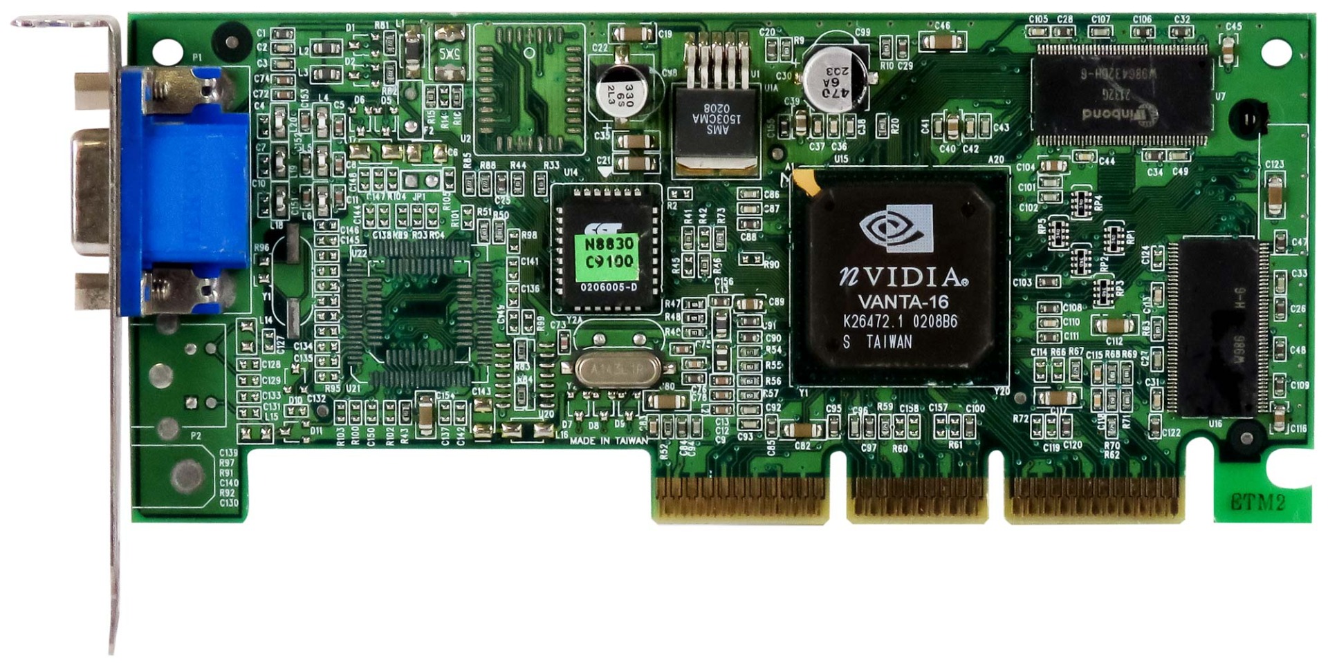 NVIDIA RIVA TNT2 M64 16 Mo VANTA-16 180-P0026-0000-B LOW PROFILE