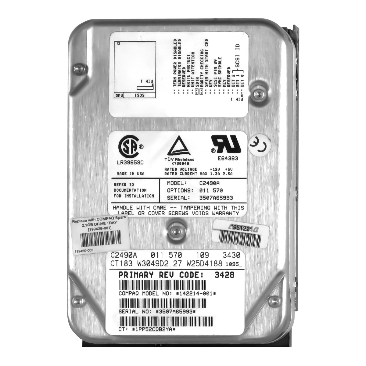 COMPAQ C2490A 142214-001 2,1 Go 6,4K SCSI2 50 broches 3,5'' HH