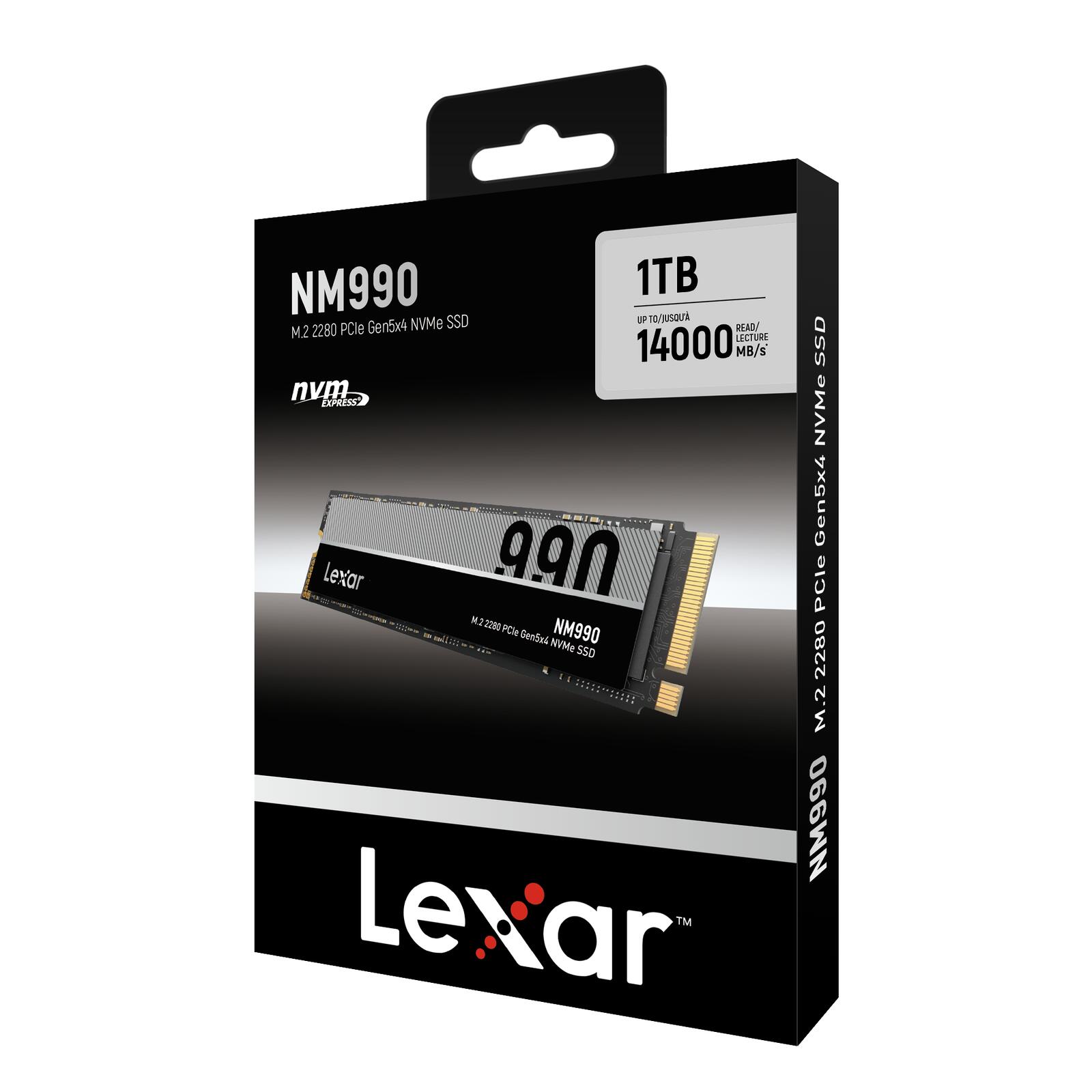 Lexar 1 To SSD interne M.2 PCIe NVMe 2280 PCIe NVMe 5.0 x4 LNM990X001T-RNNNG