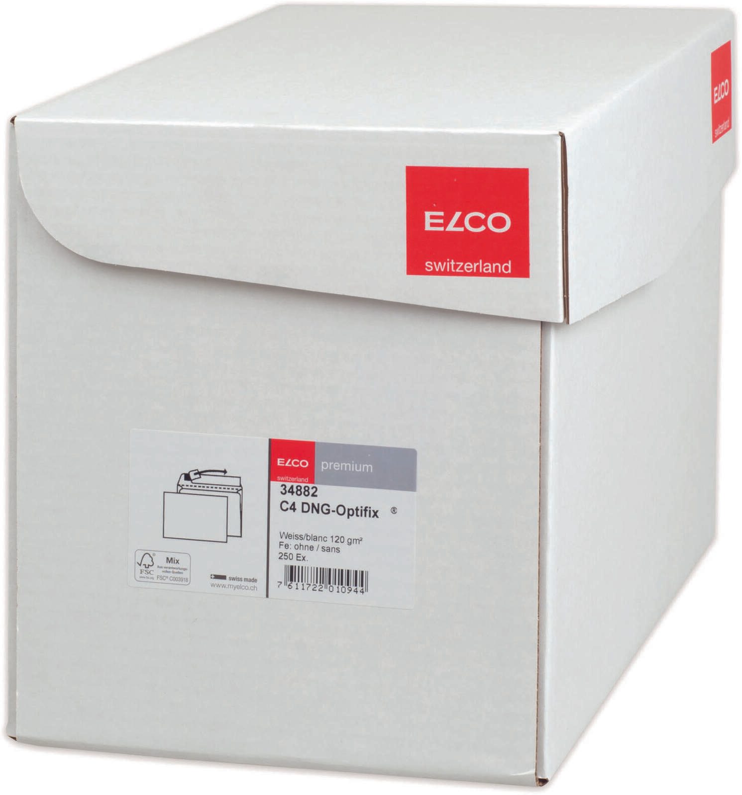 ELCO Enveloppes DIN C4 sans fenêtre autocollantes 1 boîte = 250 unités — lot de 250 pièces