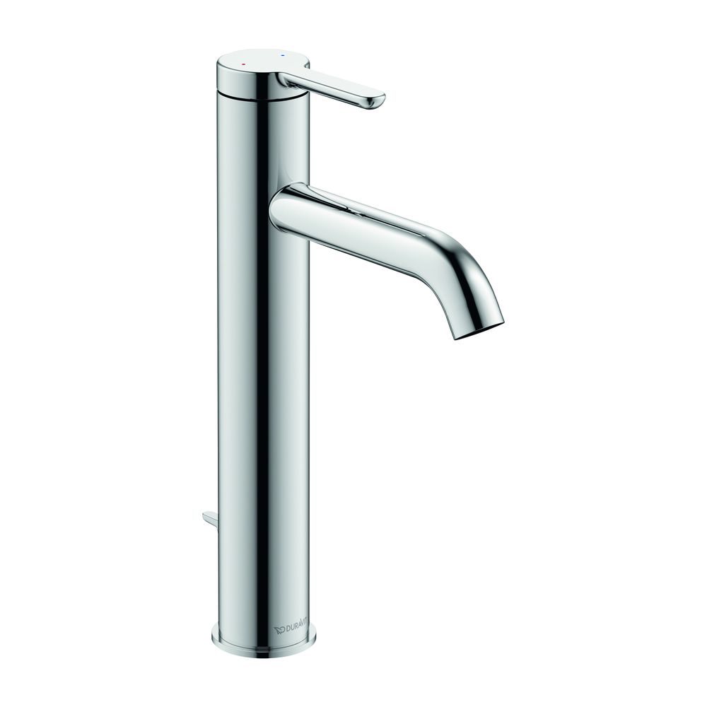 Duravit C.1 Mitigeur monocommande pour lavabo L, chromé, 5 l/min, levier, avec garniture, portée 136 mm, hauteur 262 mm