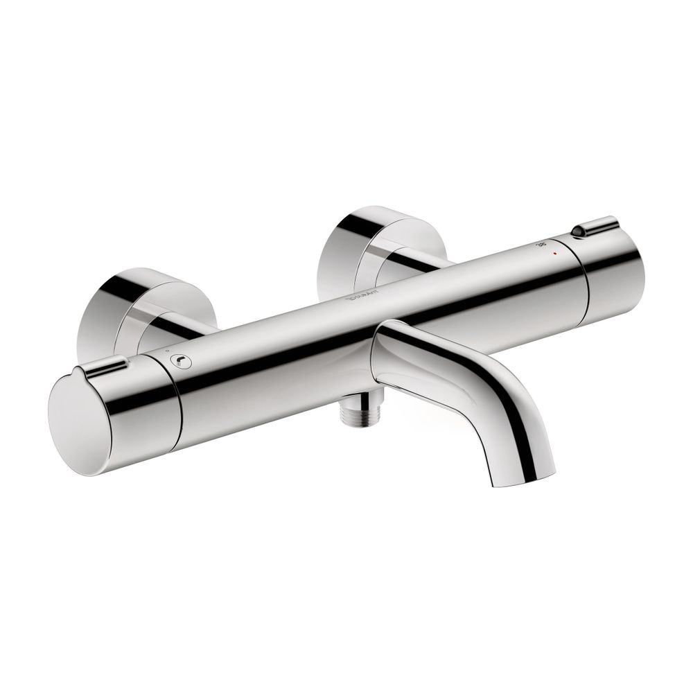 Thermostat de baignoire Duravit C.1, pose en saillie, chrome brillant, saillie 109 mm, 20 l/min, raccords S, 1/2", jet normal