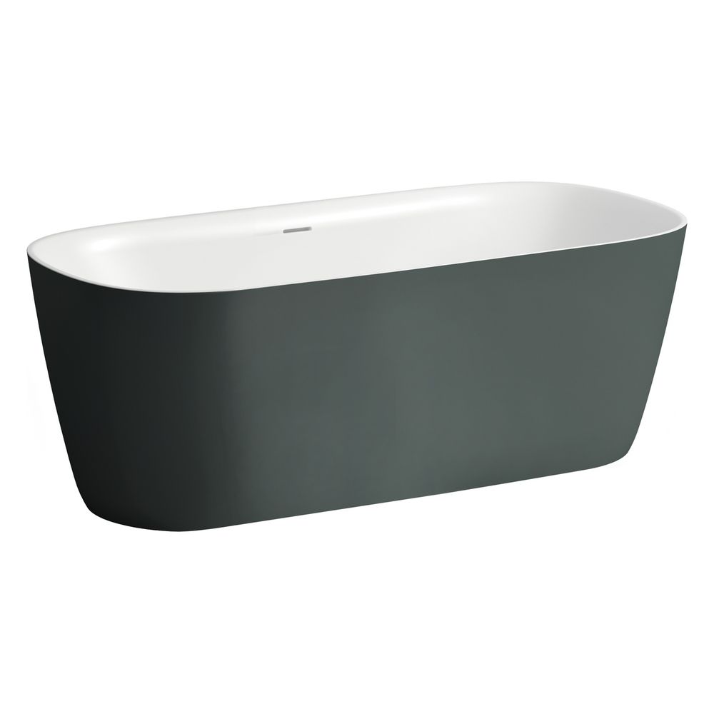 Baignoire autoportante LAUFEN Meda 750x1600x590 mm, ovale, Marbond, Gris trafic/Blanc