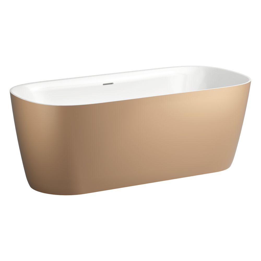Laufen Baignoire autoportante Meda 1600x750x590mm, ovale, Marbond, extérieur cuivre / intérieur blanc brillant