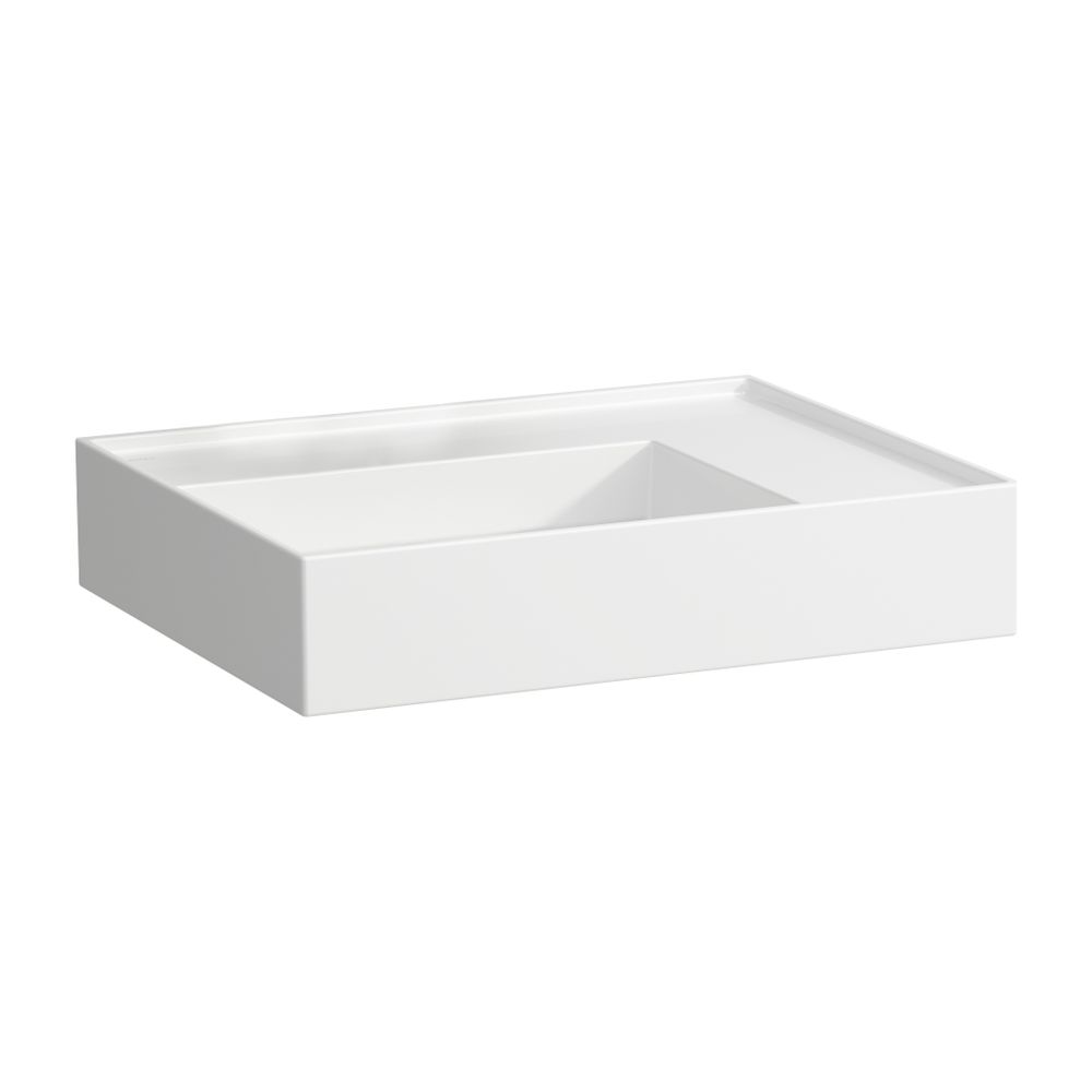 Laufen Lavabo Kartell 460x600x150 mm, avec rangement à droite, sans trou de robinet ni trop-plein, écoulement caché, blanc