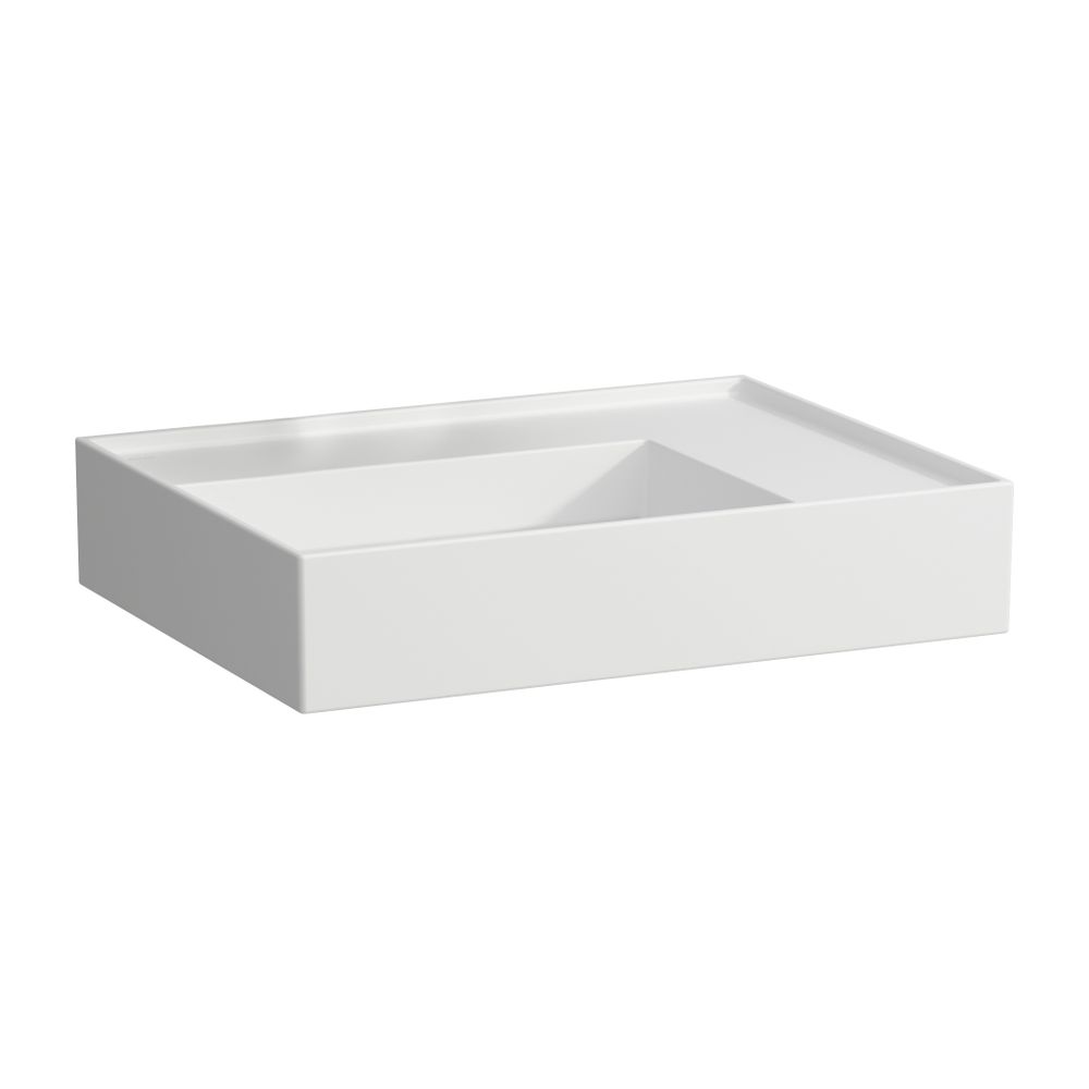 Laufen Lavabo Kartell 460x600x150 mm, rangement à droite, sans trou de robinet ni trop-plein, évacuation dissimulée, blanc mat