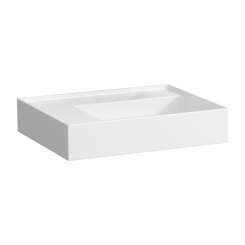 Laufen Vasque Kartell 460x600x150mm, rangement à gauche, sans trou de robinetterie ni trop-plein, évacuation dissimulée, blanc