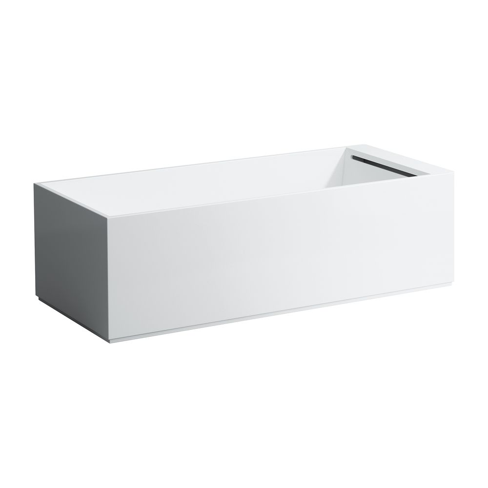Baignoire autoportante Kartell 760x1760x540mm, rectangulaire, éclairage LED, Sentec, Blanc