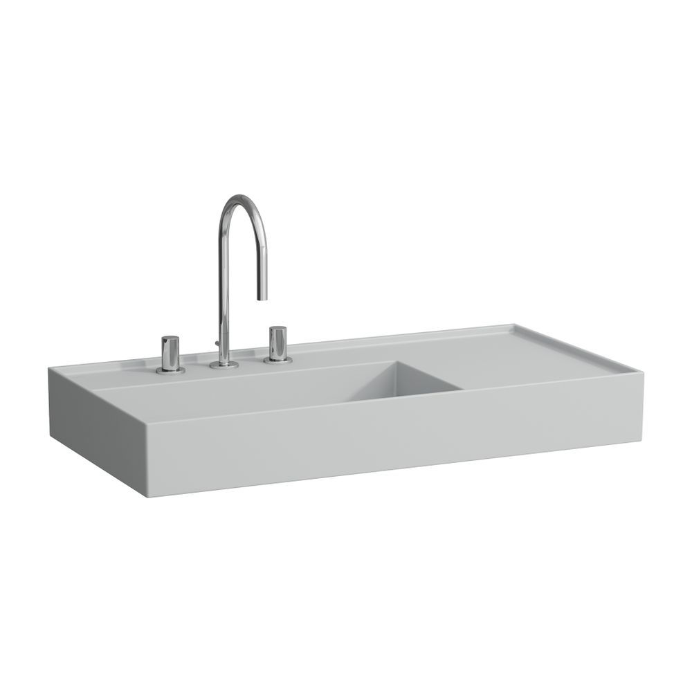 Laufen Waschtisch Kartell 460x900x150mm, rangement à droite, avec 1 trou de robinet, sans trop-plein, évacuation encastrée, gris mat