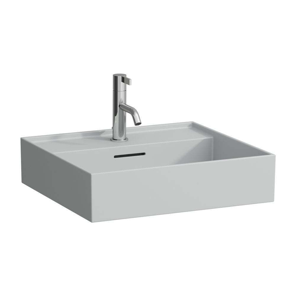 Laufen Lavabo Kartell 460x500x145 mm, avec 1 trou de robinet et trop-plein, gris mat