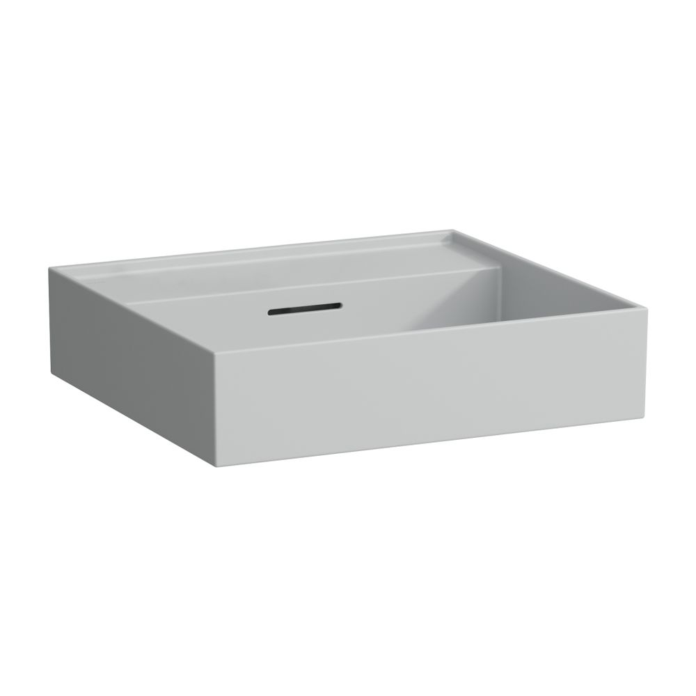 Laufen Lavabo Kartell 460x500x145 mm, sans trou de robinet, avec trop-plein, gris mat