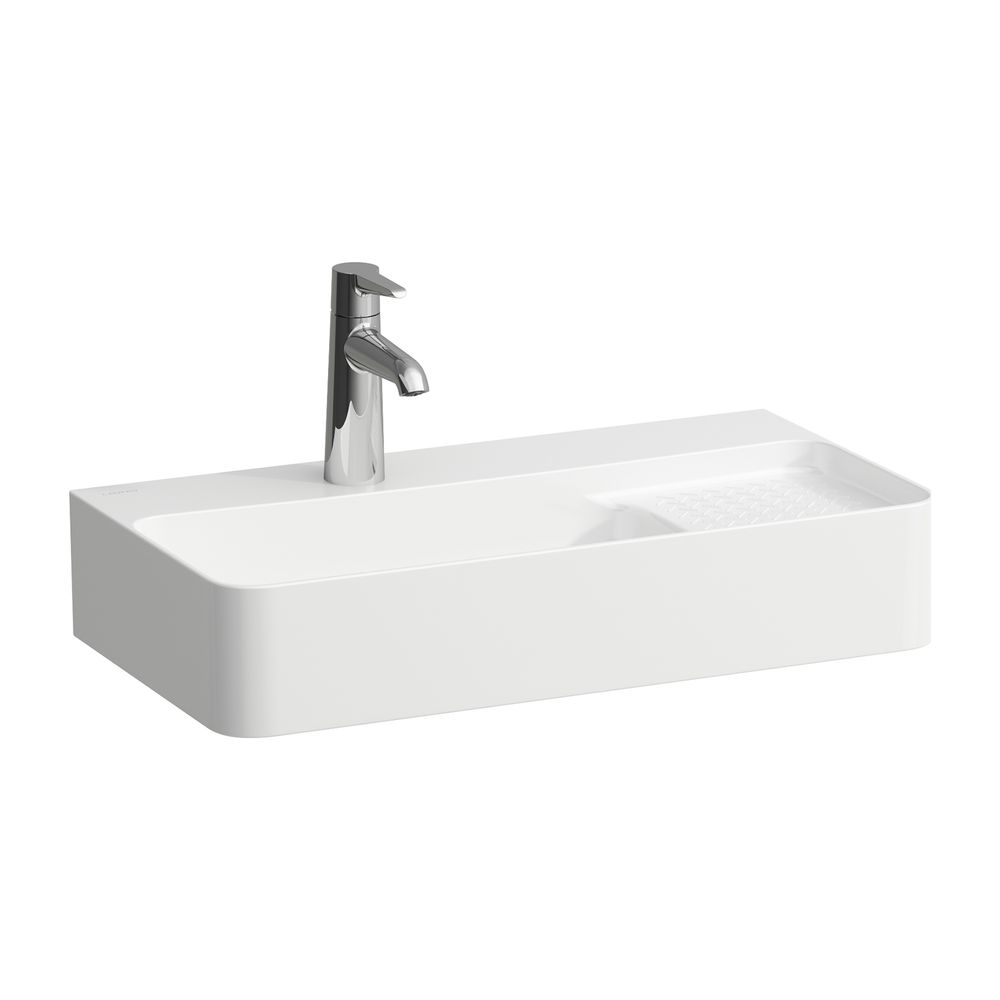 Laufen Lavabo compact Val 310x600x155 mm, avec 1 trou de robinet et trop-plein, semi-sec à droite, LCC blanc