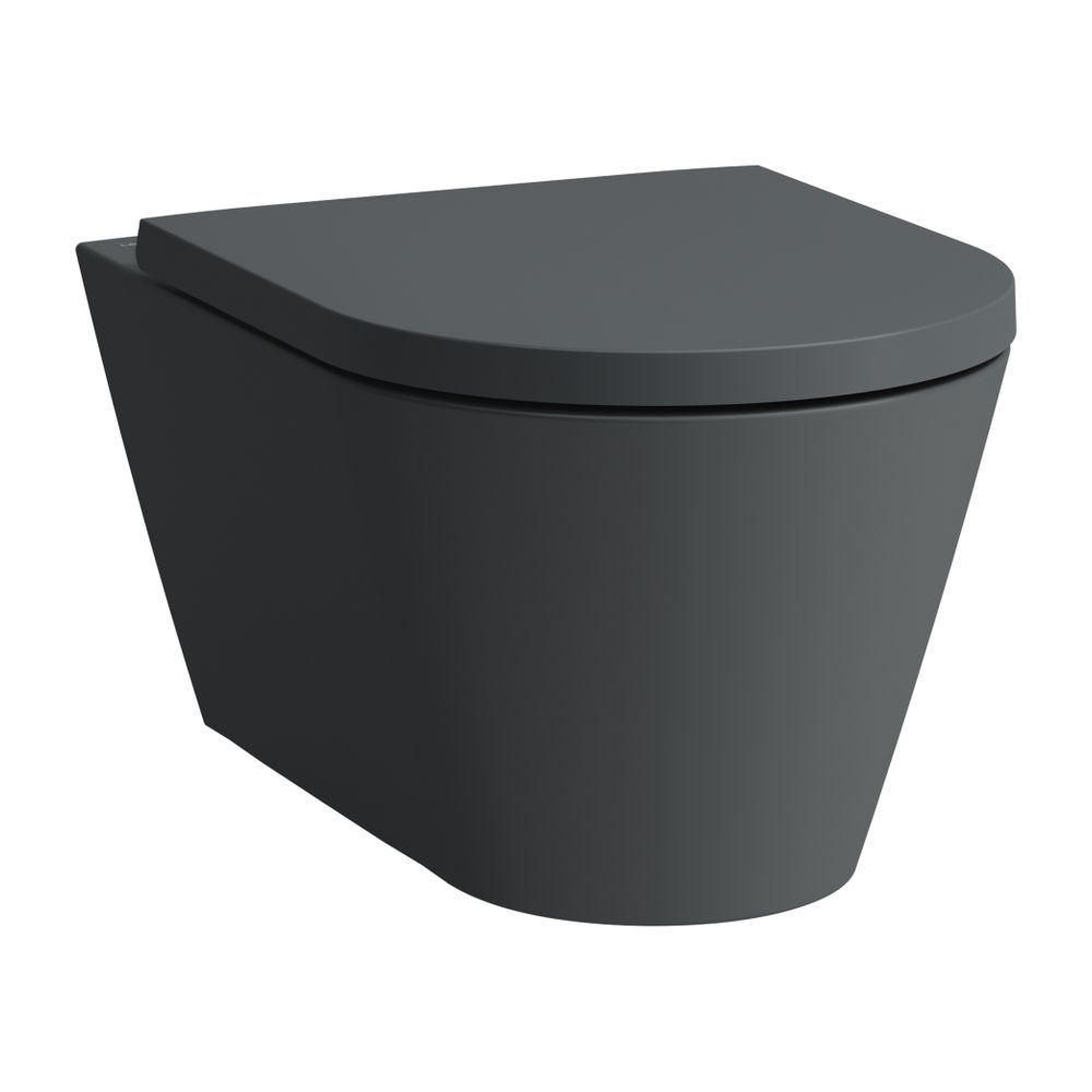 WC suspendu LAUFEN Kartell 545x370 mm, chasse d'eau profonde, sans rebord, graphite mat
