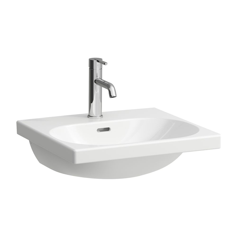 Laufen Plan vasque Lua 460x500x180mm, sans trou de robinet, avec trop-plein, canal de trop-plein fermé en bas, Blanc