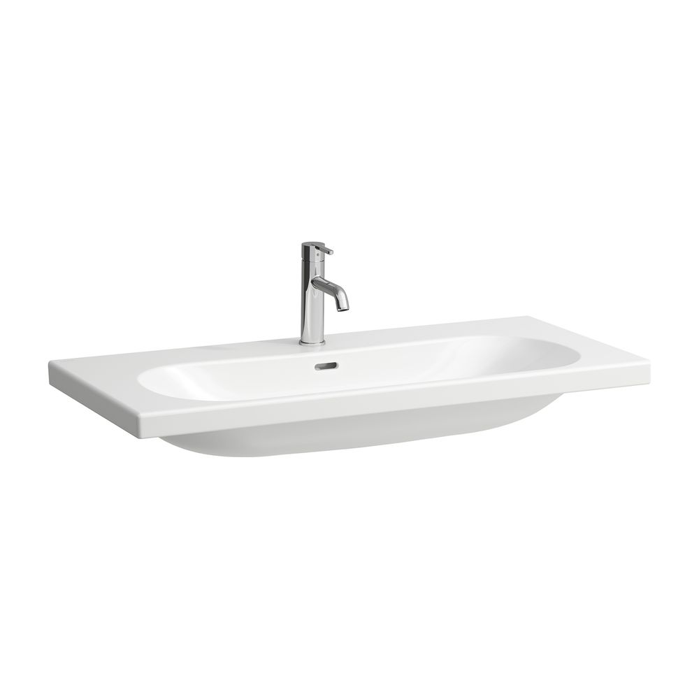 Laufen Cuvette de lavabo à poser LUA 460x1000x180mm, sans trou de robinet ni trop-plein, canal de trop-plein fermé en bas, Blanc