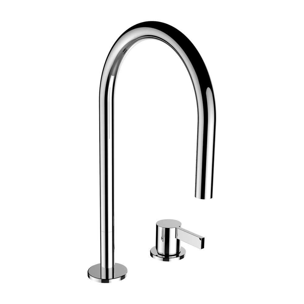 Mitigeur monocommande 2 trous pour lavabo Laufen Kartell, bec orientable, portée 166 mm, sans clapet de vidange, Chrome