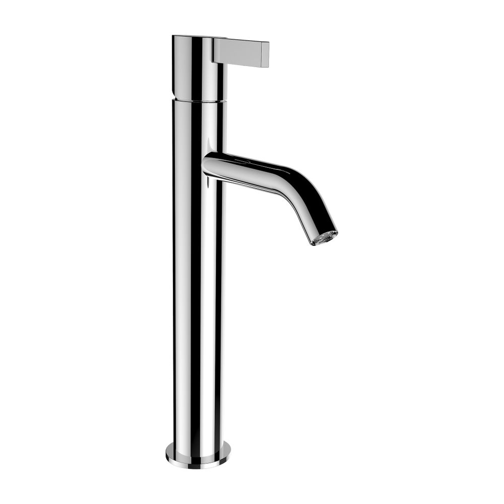 Mitigeur monocommande de lavabo KARTELL de Laufen, bec fixe 125 mm, version haute, sans bonde, chromé