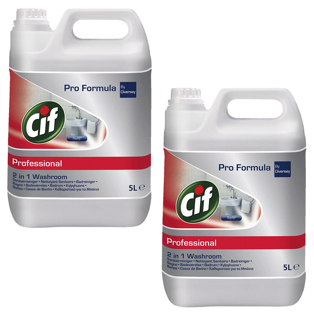 Cif Nettoyant salle de bain Professional 2en1 2x 5,0 l 1 carton = 2 unités — lot de 2 pièces