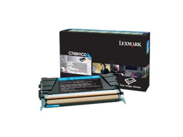 Cartouche de toner cyan Lexmark Original 10 000 pages (C748H3CG) pour C748de/dte/e