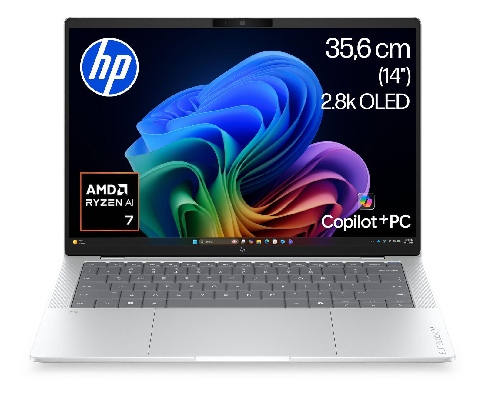 HP EliteBook X G2a AMD Ryzen™ AI 7 PRO 450 Notebook Next Gen AI PC 35,6 cm (14") 32 Go RAM, 1 To SSD, 2,8 K, AMD Radeon 860M, Win11 Pro, solution 5G