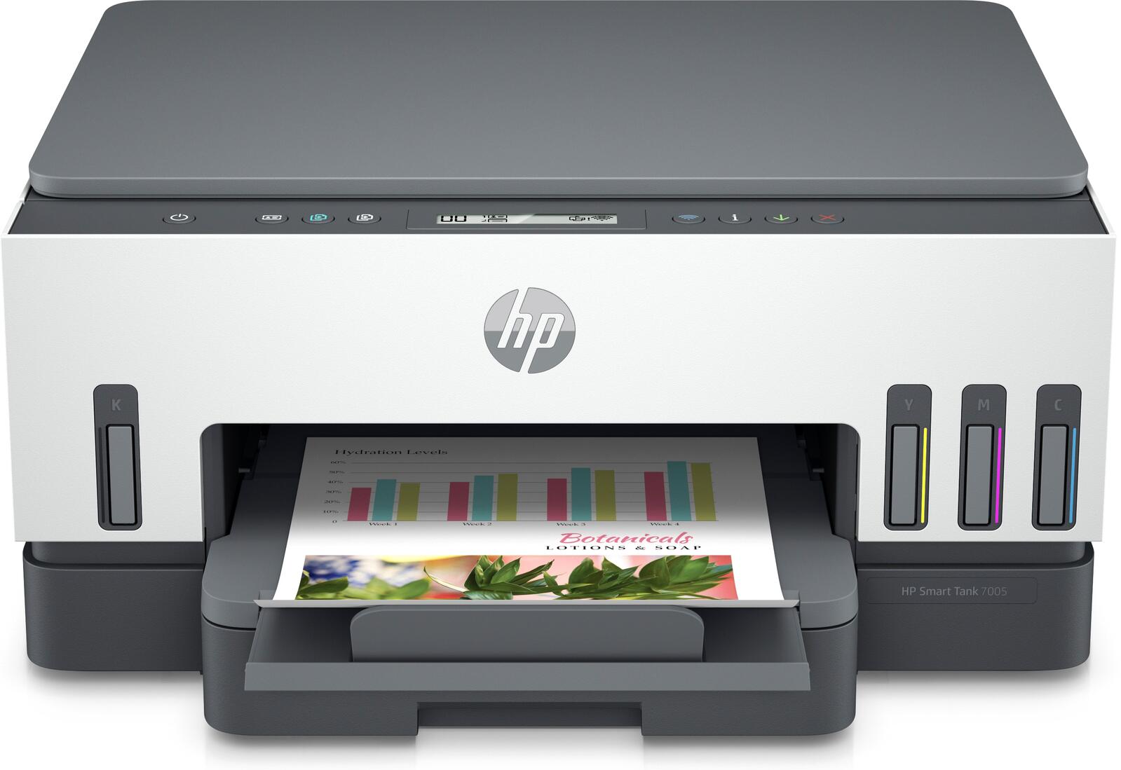 Imprimante multifonction HP Smart Tank 7005 à réservoirs d'encre - A4, 3 en 1, imprimante, scanner, copieur, Bluetooth, USB, Wi-Fi, impression économique