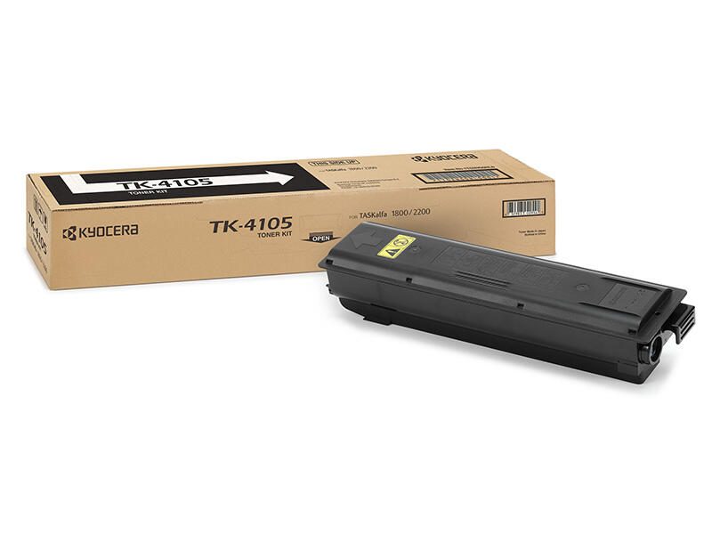 Cartouche de toner noir Kyocera Original TK-4105 15 000 pages (1T02NG0NL0) pour TASKalfa 1800, 1801, 2200, 2201