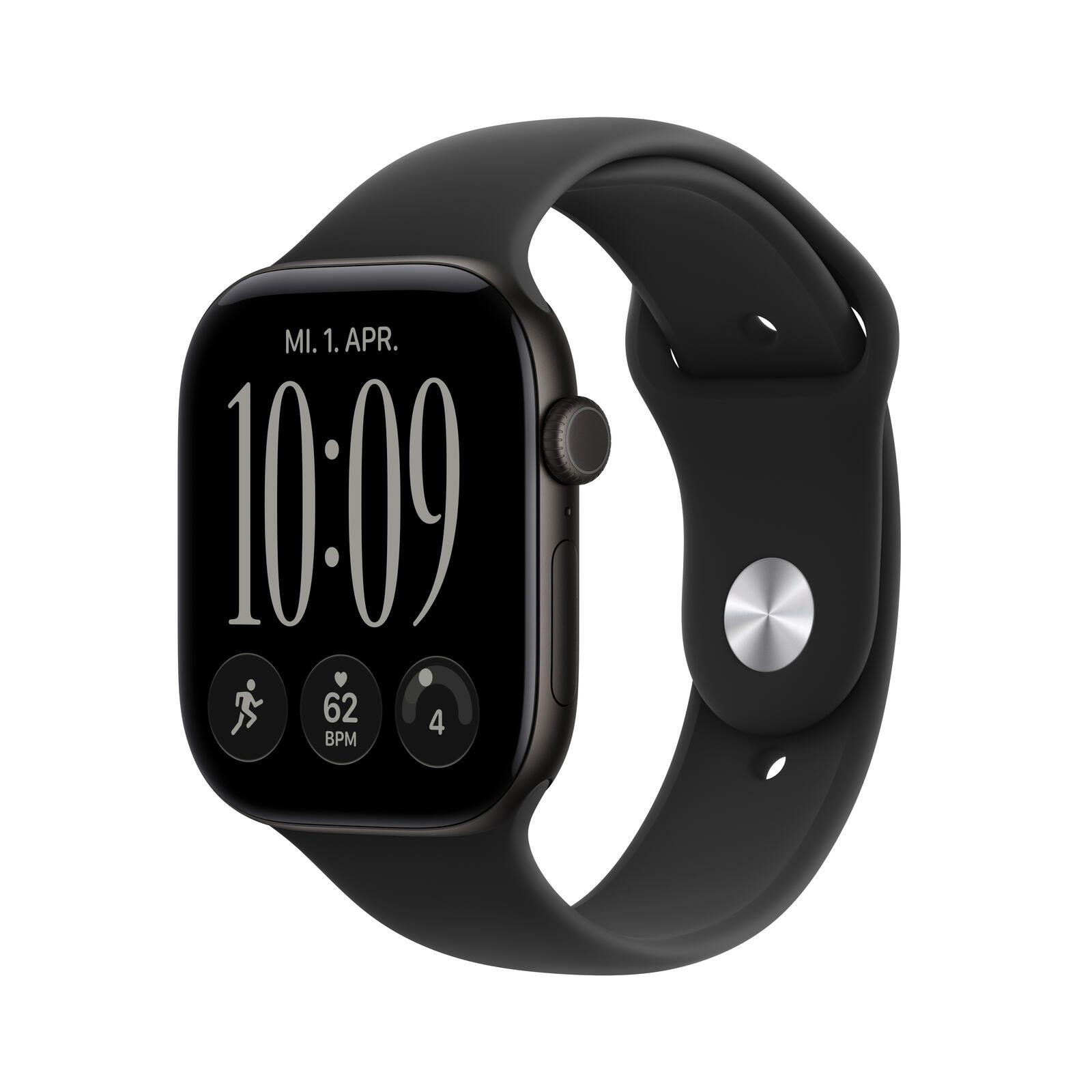 Apple Watch Series 12 Aluminium (GPS + Cellular) 46 mm - Boîtier noir - Bracelet Sport noir M/L