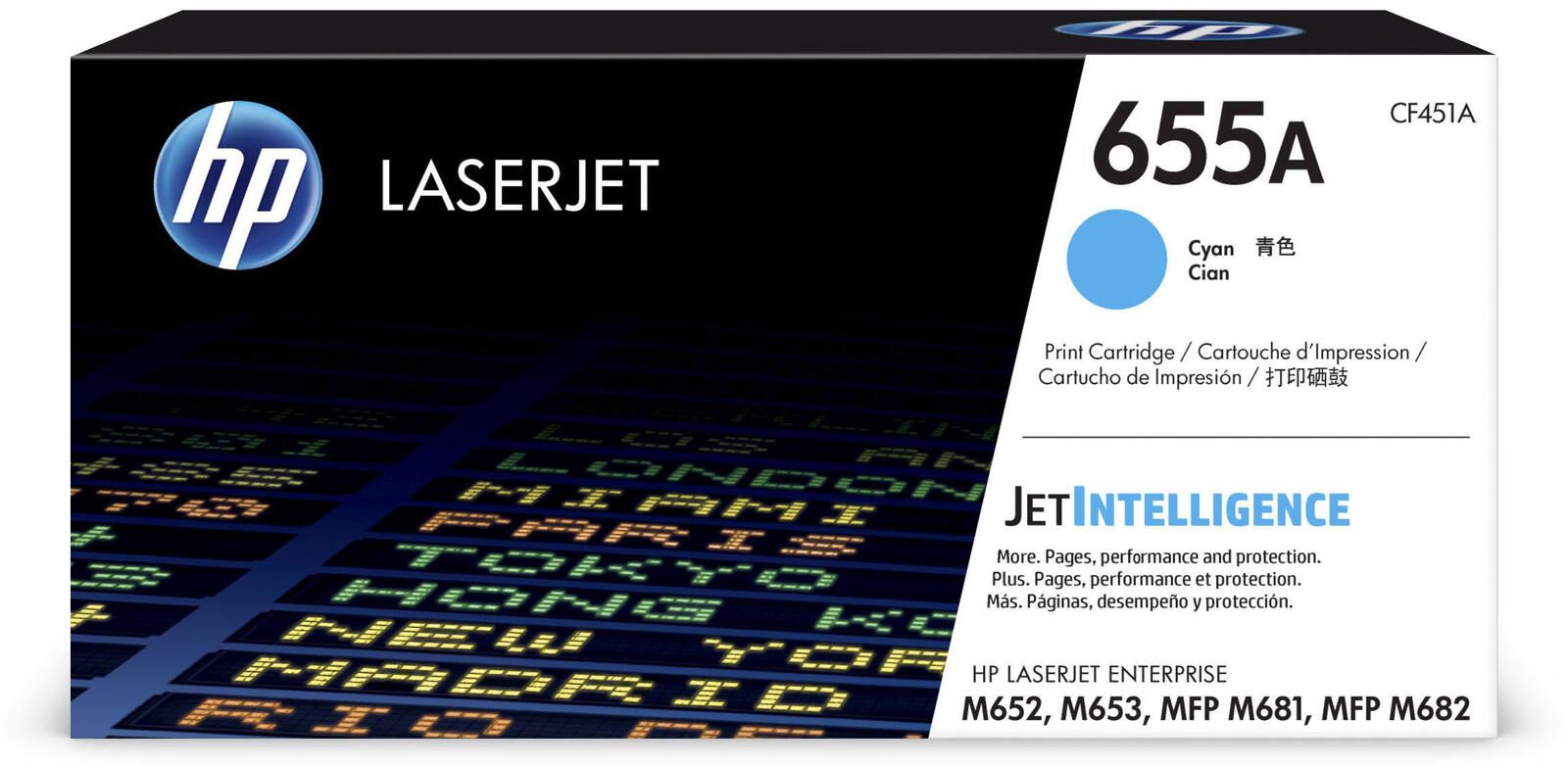Cartouche de toner cyan HP Original 655A 10 500 pages (CF451A)
