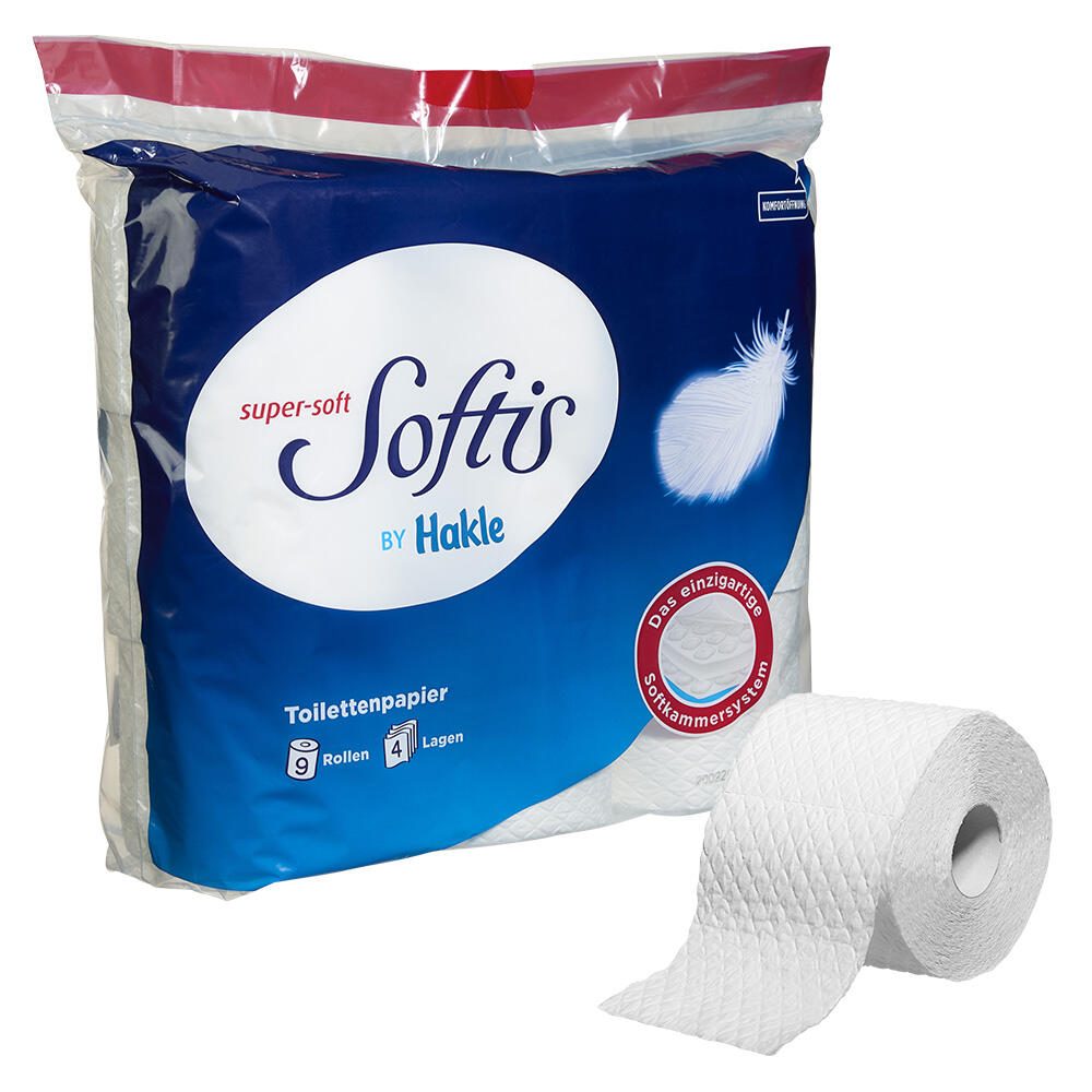 Hakle Papier toilette Super-soft Sotfis 4 couches 9 rouleaux