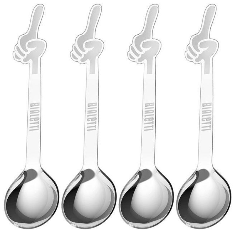 Set de 4 cuillères à espresso Bialetti Omino - Acier inoxydable - Argenté