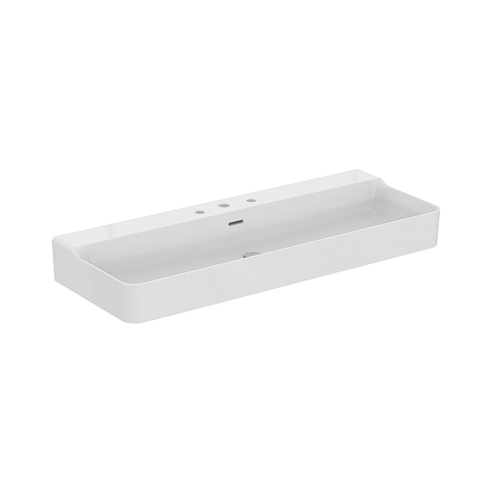 Ideal Standard Lavabo Conca, 3 trous de robinet, avec trop-plein 1200x450x165mm, Blanc