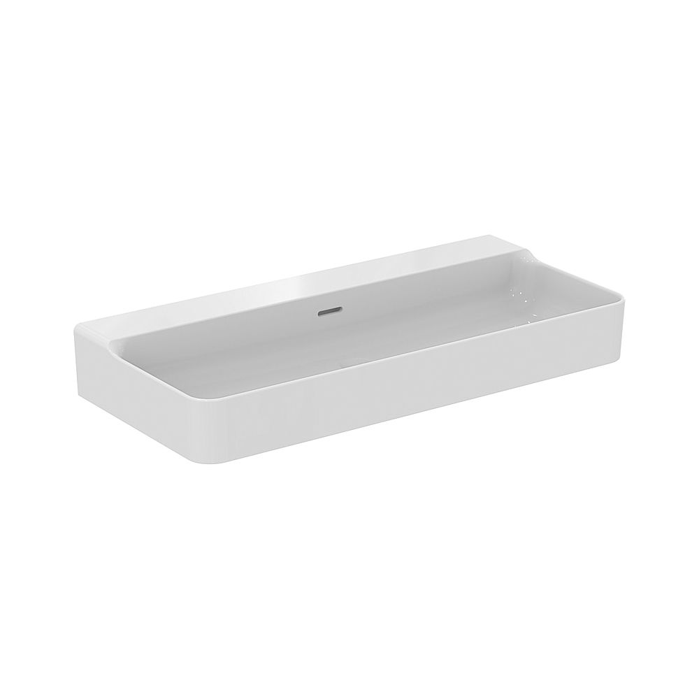 Plan de toilette Ideal Standard Conca, sans trou de robinetterie, avec trop-plein 1000x450x165mm, poncé, blanc
